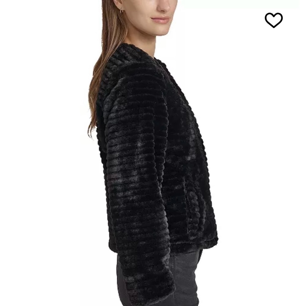 ANDREW MARC
FauxMink Ribbed Collarless Jacket - Picture 3 of 4